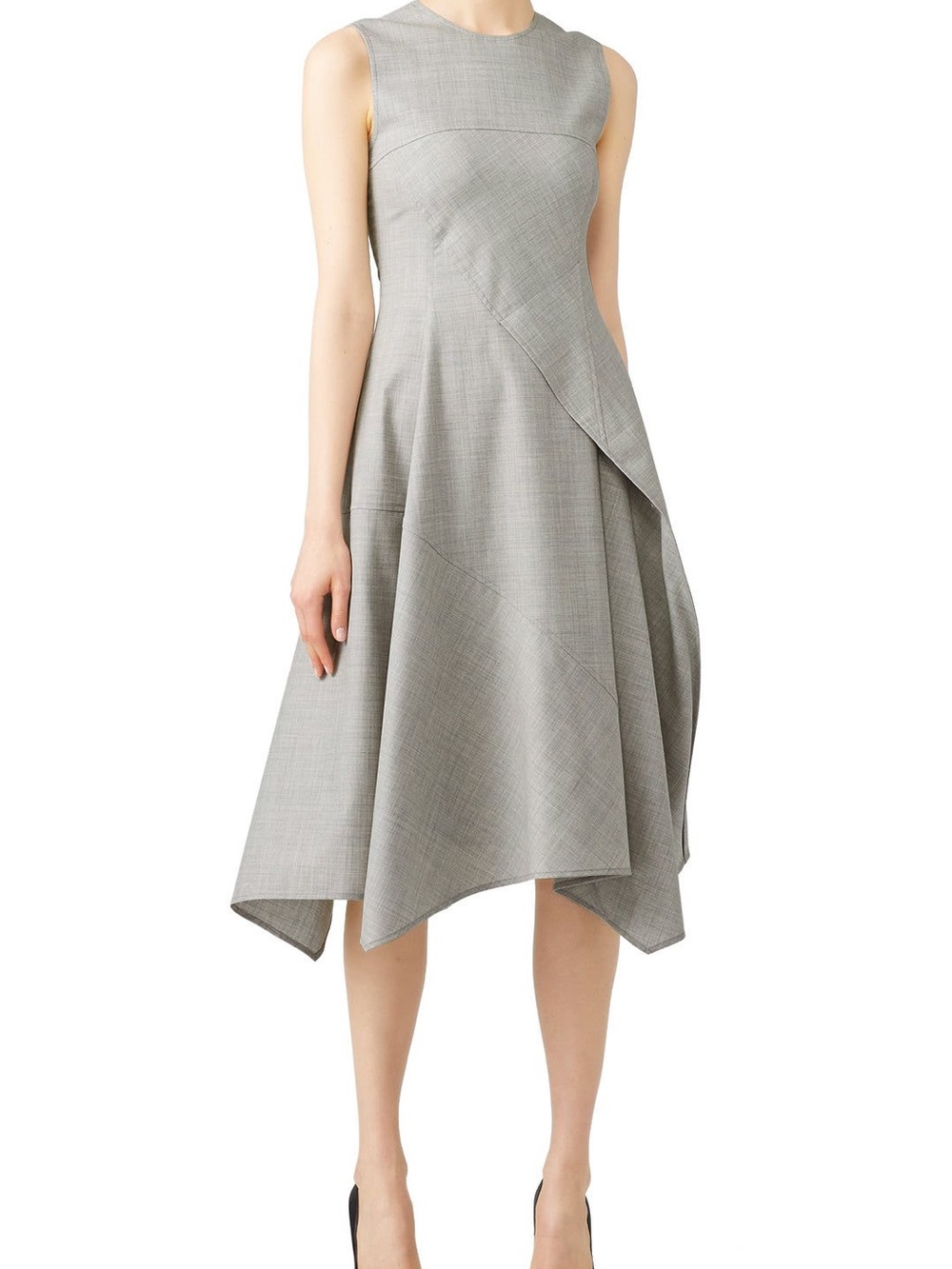 Adeam Grey Suiting Sleeveless A-Line Dress SZ 4 - Picture 2 of 7